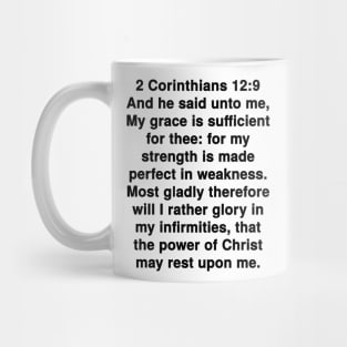 2 Corinthians 12:9 King James Version Bible Verse Typography Mug